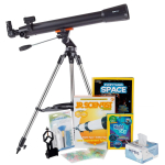 AmScope TKVB-70700-BJPSS-SSKR Kid's Telescope Star Seeker Series featuring 35X-350X 700x70mm Kid's Telescope, 200-Piece Solar System Puzzle (8)