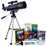 AmScope TKVB-S70300-TLDIY-SWCH Kid's Telescope Space Watcher Series featuring 15-150X 300x70mm Compact Telescope, Build & Learn Telescope Activity Kit (8)