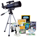 AmScope TKVB-S70300-TLDIY-SWCH Kid's Telescope Space Watcher Series featuring 15-150X 300x70mm Compact Telescope, Build & Learn Telescope Activity Kit (3)