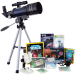 AmScope TKVB-S70300-TLDIY-SWCH Kid's Telescope Space Watcher Series featuring 15-150X 300x70mm Compact Telescope, Build & Learn Telescope Activity Kit (2)