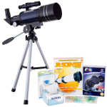 AmScope TKVB-S70300-TLDIY-SWCH Kid's Telescope Space Watcher Series featuring 15-150X 300x70mm Compact Telescope, Build & Learn Telescope Activity Kit (7)