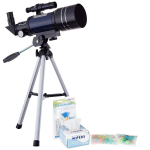 AmScope TKVB-S70300-TLDIY-SWCH Kid's Telescope Space Watcher Series featuring 15-150X 300x70mm Compact Telescope, Build & Learn Telescope Activity Kit (10)