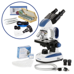 AmScope VB-B270C-STR B270 Series Binocular Compound Microscope Premium Student Bundles: 40X-2500X Magnification LED with 3D Stage, C-mount Microscope Camera, Blank Slides and Cover Slips, Pipettes, 6-Piece Tweezers Set, S (1)