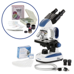 AmScope VB-B270C-STR B270 Series Binocular Compound Microscope Premium Student Bundles: 40X-2500X Magnification LED with 3D Stage, C-mount Microscope Camera, Blank Slides and Cover Slips, Pipettes, 6-Piece Tweezers Set, S (2)