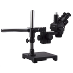 AmScope SM-3TZ-FRL-HC2-B SM-3 Series Zoom Black Trinocular Stereo Microscope 3.5X-90X on Single Arm Boom Stand + Fluorescent Light + HD Camera (2)