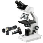 AmScope B100-M B100 Series Biological Binocular Compound Microscope 40X-1000X Magnification with Halogen and 1.3MP Camera (0)