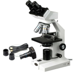 AmScope B100A-MS-M B100 Series Biological Binocular Compound Microscope 40X-1600X Magnification with Halogen, 1.3MP Digital Camera and Mech. Stage (0)