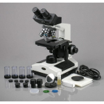 AmScope B390C-E B390 Series Binocular Compound Microscope 40X-2500X Magnification w/ 20W Halogen, 3D Mechanical Stage and 1MP Digital Camera (9)