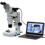 AmScope PM230AT PM230 Series Zoom Trinocular Stereo Microscope 8X-80X Magnification on Track Stand w/ Common Main Objective (4)