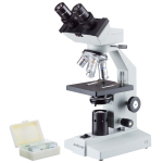 AmScope B100C-PB10-E2 B100 Series Biological Binocular Compound Microscope 40X-2500X Magnification with Halogen, Slide Set and 2MP Digital Eyepiece (0)