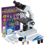 AmScope B100-SP14-CLS-50P100S-WM-E B100 Series Biological Binocular Compound Microscope 40X-1000X Magnification with Halogen, Slide Making Kit, Book and 1MP Digital Eyepiece (0)