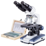 AmScope B120C-PS25-E1 B120 Series Binocular Compound Microscope 40X-2500X Magnification with LED, Siedentopf Head, 25 Prepared Slides and 1MP Digital Camera (0)