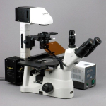 AmScope IN480TA-FL-MF143 IN480 Series Inverted Epi-fluorescence Trinocular Compound Microscope 40X-900X Magnification w/ 1.4MP Cooled Monochrome CCD Camera (4)