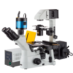 AmScope IN480TA-FL-MF143 IN480 Series Inverted Epi-fluorescence Trinocular Compound Microscope 40X-900X Magnification w/ 1.4MP Cooled Monochrome CCD Camera (0)