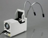 AmScope HL250-AOYS 150W Fiber Optic Microscope Illuminator w/ Ring Dual and Single Gooseneck Lights (2)