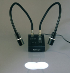 AmScope SM-1TSW2-L6W SM-1 Series Inspection Zoom Trinocular Stereo Microscope 3.5X-225X Magnification on Pillar Stand w/ Gooseneck LED Lights (5)