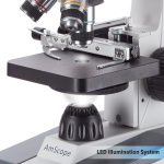 AmScope M150C-SP15-EXCL1 M150 Series Portable Student Monocular Compound Microscope 40X-1000X Magnification with LED, Basic Slide Preparation Kit and Experiment Cards (2)