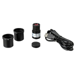 AmScope M150-E M150 Series Portable Student Monocular Compound Microscope 40X-400X Magnification with LED and 1MP USB Eyepiece Camera (1)