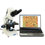 AmScope MD8211S30-SCP100 40X-2000X 3MP Digital Integrated Microscope w/ LED Illumination + Blank Slides, Tissues (2)