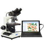 AmScope MD827Z30-A195K-A185A 40X-2500X 3MP Digital Integrated Microscope w/ Halogen Illumination + Koehler Field Lens, Fitted Hard Case (2)