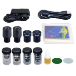 AmScope MD82ES10-SC100 40X-2000X 1.3MP Digital Integrated Microscope w/ LED Illumination + Blank Slides, Tissues (7)