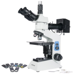 AmScope ME580T-PZ-3M ME580 Series Compact Metallurgical Upright Trinocular Compound Microscope 50X-500X Magnification w/ Polarized Light 3MP USB 2.0 C-mount Camera (0)