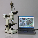 AmScope ME300TZB-2L-10M ME300 Series Metallurgical Trinocular Compound Microscope 40X-2000X Magnification w/ Dual-illumination and 10MP USB 2.0 C-mount Camera (11)