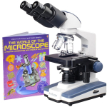 AmScope B120C-WM B120 Series Binocular Compound Microscope 40X-2500X Magnification with LED, Siedentopf Head, 3D Stage and Microscope Book (0)