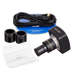 AmScope SM-4TYY-144-14M3 Zoom Trinocular Stereo Microscope 7X-135X Magnification w/ 144 LED Ring Light and 14MP USB 3.0 C-mount Camera on Double Arm Boom Stand (3)