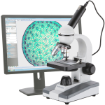 AmScope M148-E M148 Series Biological Science Student Monocular Compound Microscope 40X-400X Magnification with USB2.0 Digital Camera (0)