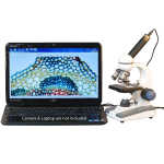 AmScope M150C-SP15-EXCL1 M150 Series Portable Student Monocular Compound Microscope 40X-1000X Magnification with LED, Basic Slide Preparation Kit and Experiment Cards (5)