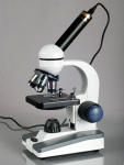 AmScope M150C-PS25-WM M150 Series Portable Student Monocular Compound Microscope 40X-1000X Magnification with LED, 25 Prepared Slides and Microscope Book (2)