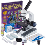 AmScope M150C-SP14-CLS-50P100S-WM M150 Series Portable Monocular Student Compound Microscope 40X-1000X Magnification With LED + Slide Preparation Kit + Microscope Book + 50 Blank Slides + Cleaning Fluid (0)