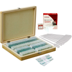 AmScope PS100E-72P100S22-50PP 100 Biology Prepared Microscope Slides - SET E, Blank Slide Coverslip Set and Pipettes (0)