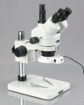 AmScope SM-1TSZ-144S-P SM-1 Series Digital Zoom Trinocular Stereo Microscope 3.5X-90X Magnification on Pillar Stand w/ 144-LED and USB Digital Camera (1)