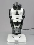 AmScope SM-1TSW2-L6W SM-1 Series Inspection Zoom Trinocular Stereo Microscope 3.5X-225X Magnification on Pillar Stand w/ Gooseneck LED Lights (1)
