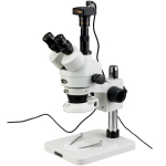 AmScope SM-1TSZ-144S-P SM-1 Series Digital Zoom Trinocular Stereo Microscope 3.5X-90X Magnification on Pillar Stand w/ 144-LED and USB Digital Camera (0)