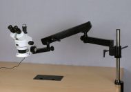 AmScope SM-8TZ-144S-10M SM-8T Series Articulating Arm Zoom Stereo Microscope 3.5X-90X Magnification w/ 144-LED and 10MP Digital Camera (1)