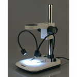 AmScope TS-2G-FR-V331 Stereo Microscope Table Stand With Built In Dual Gooseneck Illuminator and Focusing Rack (2)