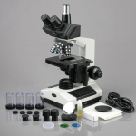 AmScope T390C-PCT Phase-Contrast Biological Trinocular Compound Microscope 40X-2500X Magnification w/ 20W Halogen, Turret Condenser, 3D Mechanical Stage (8)