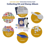 AmScope SE102LED-STMP-TW IQCrew Kid's SE102 Series Deluxe Binocular Stereo Microscope 20X-50X on Track Stand w/ Worldwide Postage Stamp Collecting (3)