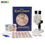 AmScope SE102LED-STMP-TW IQCrew Kid's SE102 Series Deluxe Binocular Stereo Microscope 20X-50X on Track Stand w/ Worldwide Postage Stamp Collecting (0)