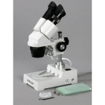 AmScope SE304-P-E SE304 Series Compact Multi-Lens Binocular Stereo Microscope 20X-40X on Metal Stand w/ Reverse Angled Head, Lighting, 1MP Camera (2)