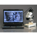 AmScope SE304-P-E SE304 Series Compact Multi-Lens Binocular Stereo Microscope 20X-40X on Metal Stand w/ Reverse Angled Head, Lighting, 1MP Camera (4)
