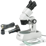 AmScope SE305-AZ-M SE305 Series Compact Multi-Lens Binocular Stereo Microscope 10X-60X w/ Reverse Angled Head, Metal Stand,Lighting, 1.3MP Camera (0)