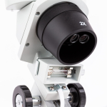 AmScope SE306R-PZ Compact Multi-Lens Stereo Microscope 20X-80X Magnification w/ Angled Head, Metal Pillar Stand, Top & Bottom Halogen Lighting (3)