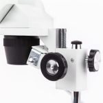 AmScope SE306R-PZ Compact Multi-Lens Stereo Microscope 20X-80X Magnification w/ Angled Head, Metal Pillar Stand, Top & Bottom Halogen Lighting (5)