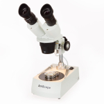 AmScope SE306R-PZ Compact Multi-Lens Stereo Microscope 20X-80X Magnification w/ Angled Head, Metal Pillar Stand, Top & Bottom Halogen Lighting (1)