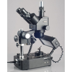 AmScope SH-2TY-SL-DK SH-2 Series Jewelry Gem Trinocular Stereo Microscope 10X-60X Magnification on Pillar Stand with Three Lights (1)