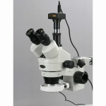 AmScope SM-3TX-54S-M SM-3 Series Zoom Trinocular Stereo Microscope 3.5X-45X Magnification on Single Arm Boom Stand w/ 54 LED Ligh and 1.3MP Camera (2)